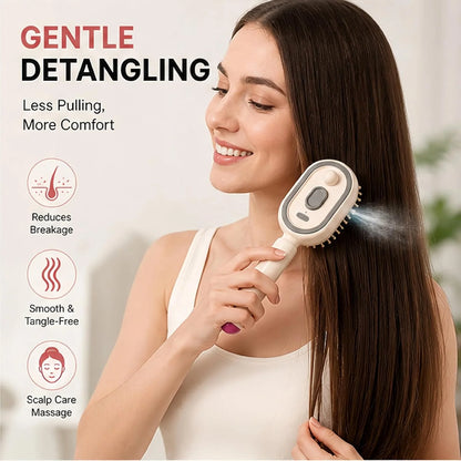 Electric Spray Air Cushion Massage Comb, Upgrade Air Cushion Brush with Self-Cleaning, Anti-Tangle, for Frizzy Hair & Scalp Care