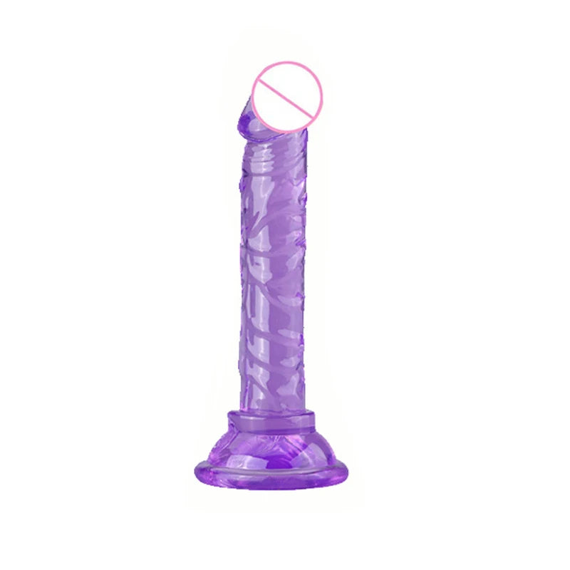 Female Artificial Dildo, Manual Suction Cup Dildo, Mini Small Size, Crystal Style, Female Masturbation Thrusting Device