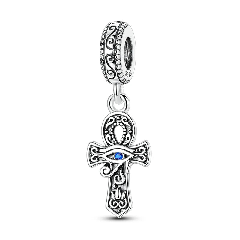 100% Real 925 Silver Classic Devil's Eye Charms Beads For Women Fit Original Qikaola Bracelets Fine DIY Jewelry Making