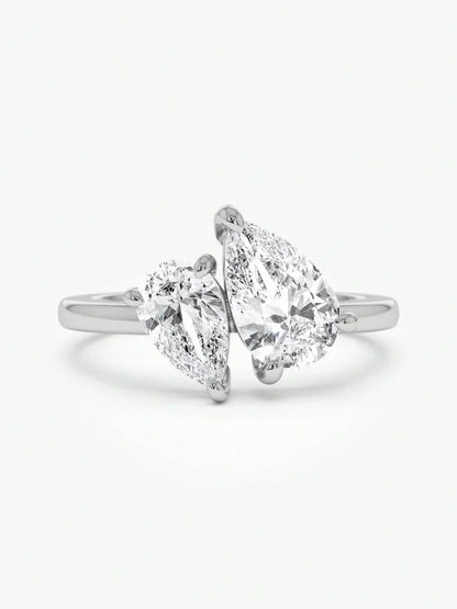 925 Sterling Silver Sparkling Water Drop Interweaving Dazzling Clear Pear CZ Finger Rings For Women Gift Wedding  Fine Jewelry