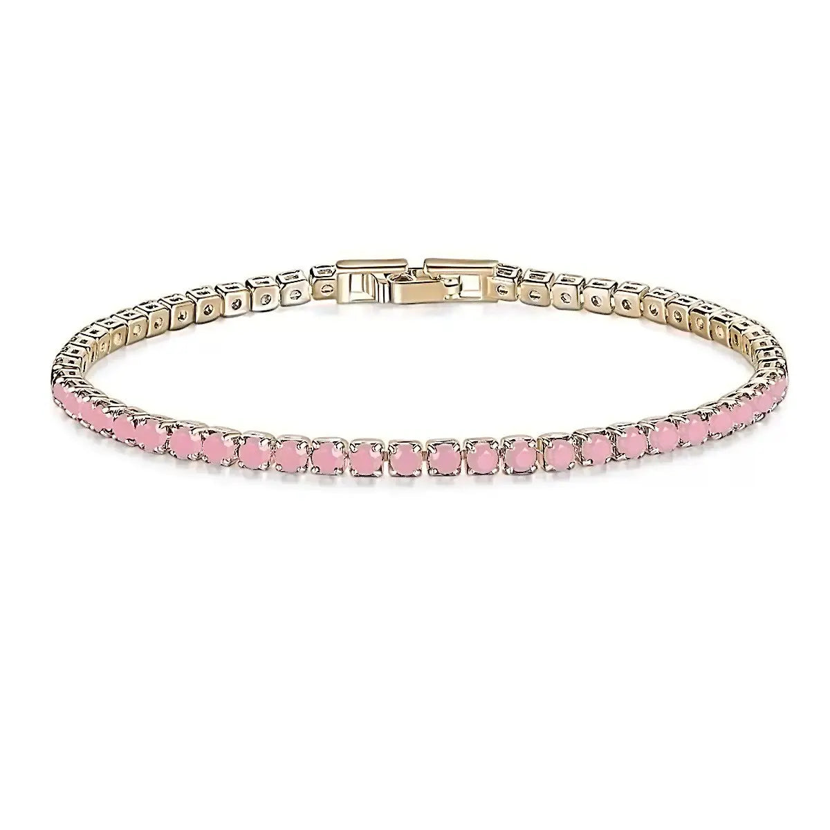 MxGxFam ( 19 cm 17 cm x 4 mm ) Promotion Gold Plated 18 k Multiple Colors Powder Zirconia Bracelet For Women Fashion Jewelry