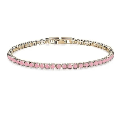 MxGxFam ( 19 cm 17 cm x 4 mm ) Promotion Gold Plated 18 k Multiple Colors Powder Zirconia Bracelet For Women Fashion Jewelry