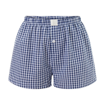 hirigin Women Y2k Gingham Boxer Shorts Stripes Button Elastic Waist Boxers Cute Mini Bloomers Plaid Loose Fit Boy Shorts