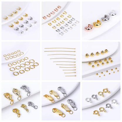 2mm-6mm 18K Gold Plated Round Spacer Beads For Bracelet Making,Beads Separators,Brass Beads For DIY Jewelry Making Accessories