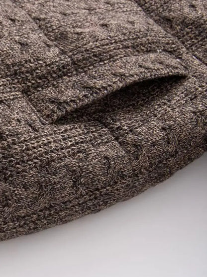 Women's Luxury Vintage Winter Loose Turtleneck Zipper Padded Coats Lady Elegant High Quality Knitted Thicken Warm Jackets Parkas