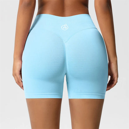 Women Bum Three Waist Sections Sports Shaping Shorts Seamless Sports Shorts For Women Cycling Jogging Fitness High Waist Push Up