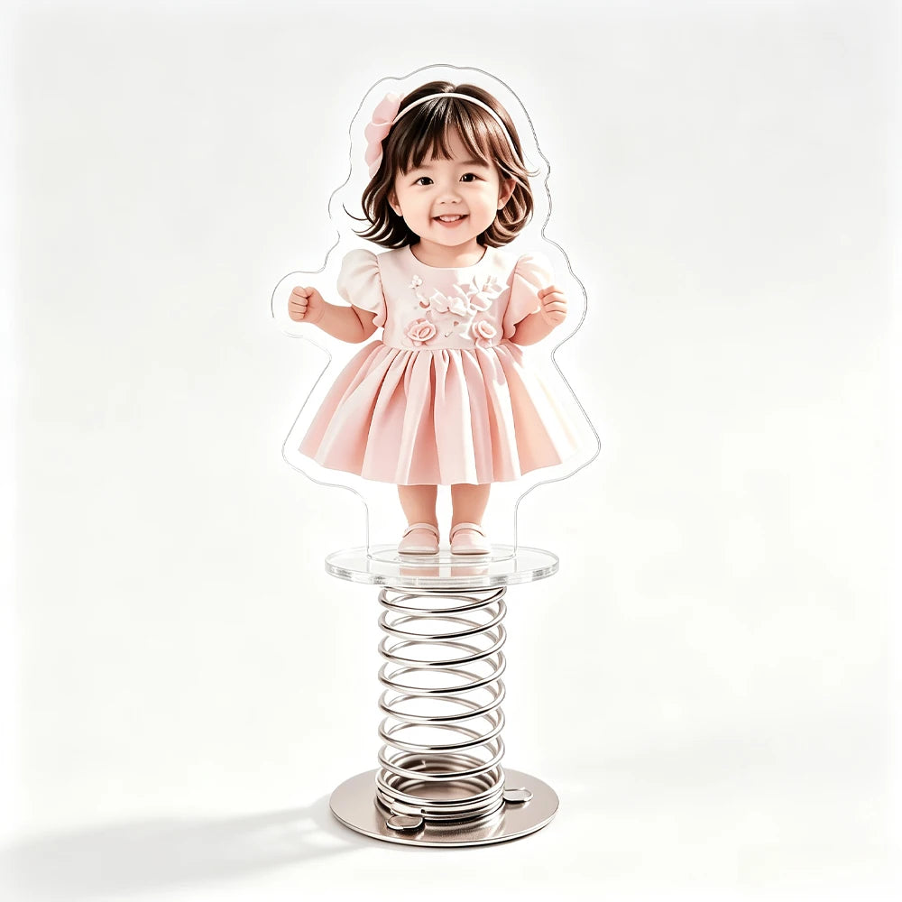 Personalized Car Decorations Bobble Shaking Ornaments Photo Custom Acrylic Desktop Standee Ornaments Gifts for Family Friends
