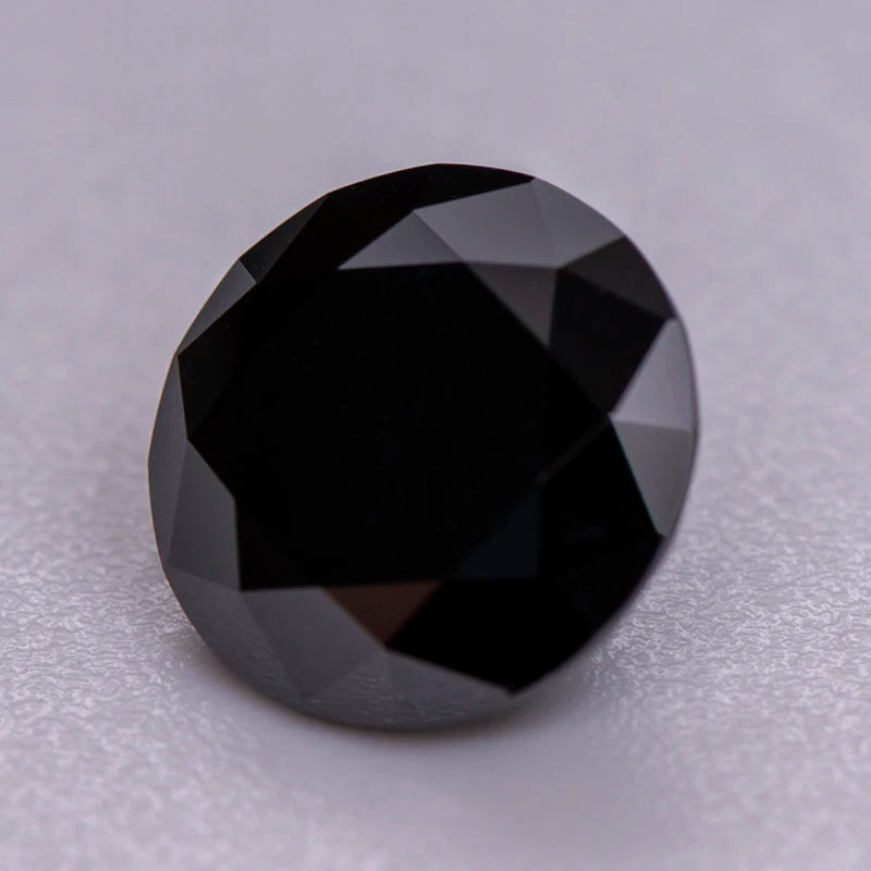 Moissanite Loose Stone Black Color Round Cut 0.5-5.0ct  Synthetic Loose Gemstone With Certificate