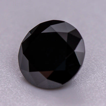 Moissanite Loose Stone Black Color Round Cut 0.5-5.0ct  Synthetic Loose Gemstone With Certificate
