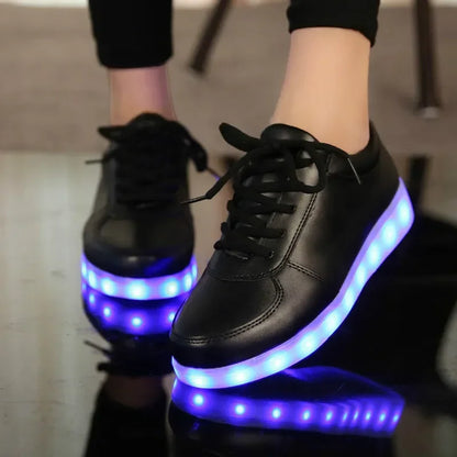 Maogu 2026 Adult Unisex Womens Mens Kid Luminous Sneakers Glowing USB Charge Boys LED Colorful Light-up Shoes Girls Footwear