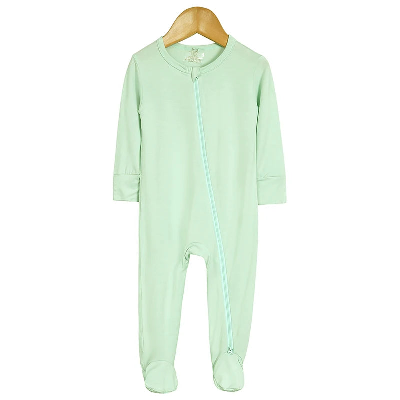 2026 Newborn Baby Bamboo Fiber Romper Solid Breathable Long Sleeve Clothes For 0-24M Boy Girl Jumpsuit Infant Loungewear Pyjamas