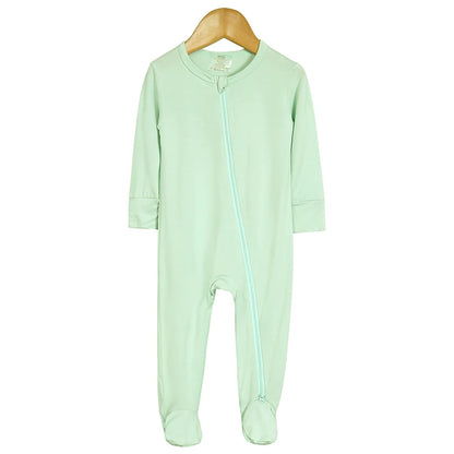 2026 Newborn Baby Bamboo Fiber Romper Solid Breathable Long Sleeve Clothes For 0-24M Boy Girl Jumpsuit Infant Loungewear Pyjamas