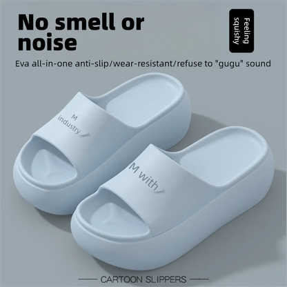 Fashion Summer Eva Slippers Summer Women Thick Soles Non-slip Home Indoor Outdoor Couple Slippers Bath Flip Flops