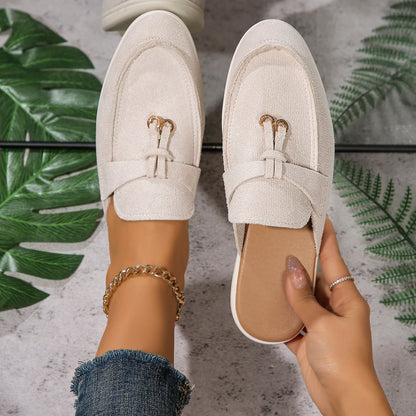 2025 New Casual Flat Bottom Lock Tassel Loafers Fashion Women Single Shoes Brand Metal Buckle Slipper Comfortable Slip on Shoes