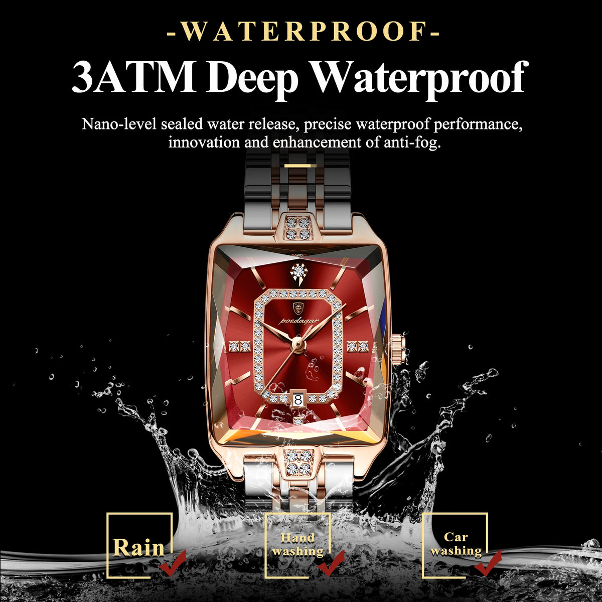 POEDAGAR Top Original Woman Watch Waterproof Date Fashion Ladies Wristwatch Stainless Steel Quartz Elegant Women's Watches Reloj