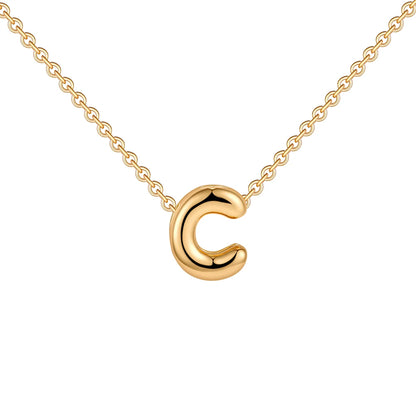 Dainty Mini Bubble Letter Necklace Gold Plated Balloon Initial Tiny Small Pendent Necklaces for Women Jewelry Teen Girls Gifts