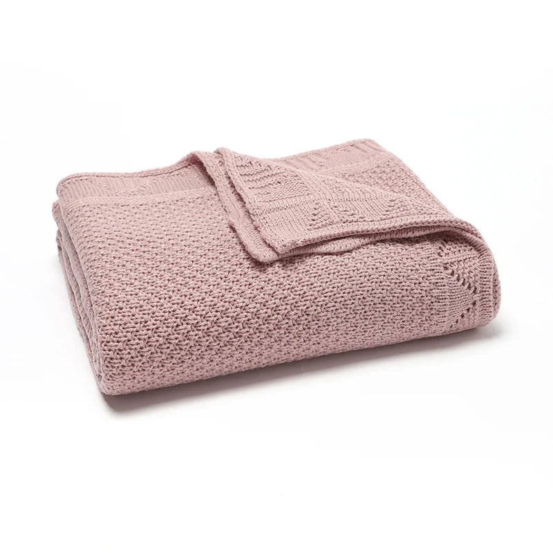 Super Soft Baby Blankets Swaddle Wrap 100*80cm Knit Pure Color Newborn Sleeping Covers for Stroller Bassinet Comfort All Seasons