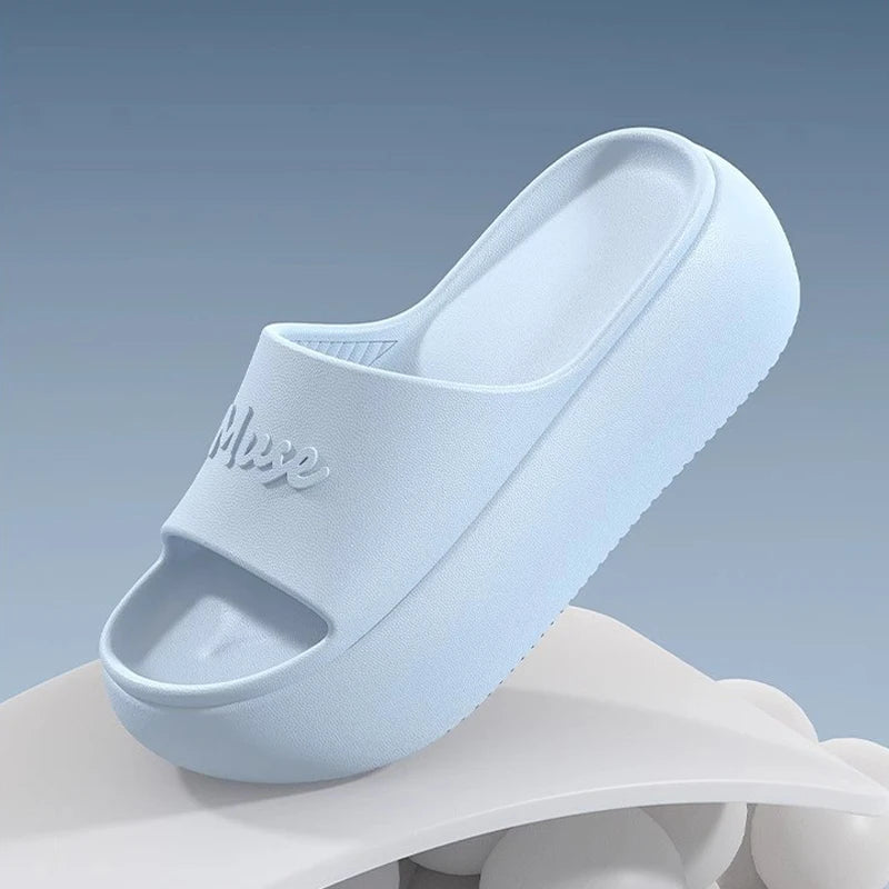 Fashion Summer Eva Slippers Summer Women Thick Soles Non-slip Home Indoor Outdoor Couple Slippers Bath Flip Flops