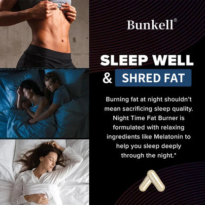 Night Fat Burner and Sleep Supplement - Boost Metabolism and Burn Fat Effectively, Weight Management, with Melatonin