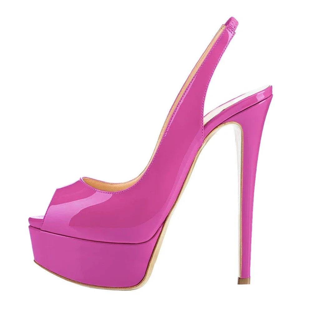 LOSLANDIFEN New 14CM Platform Super High Heels For Woman Sexy Open Toe Sandals Gladiator Party Dress Women Shoes Plus Size 42