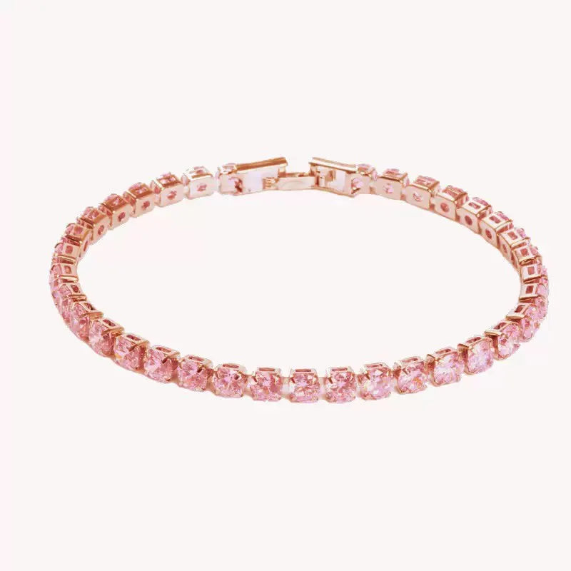 MxGxFam ( 19 cm 17 cm x 4 mm ) Promotion Gold Plated 18 k Multiple Colors Powder Zirconia Bracelet For Women Fashion Jewelry