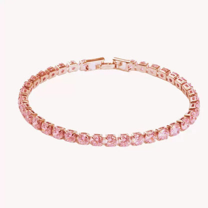 MxGxFam ( 19 cm 17 cm x 4 mm ) Promotion Gold Plated 18 k Multiple Colors Powder Zirconia Bracelet For Women Fashion Jewelry
