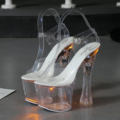 Women's Clear Platform Heels in Colour Options