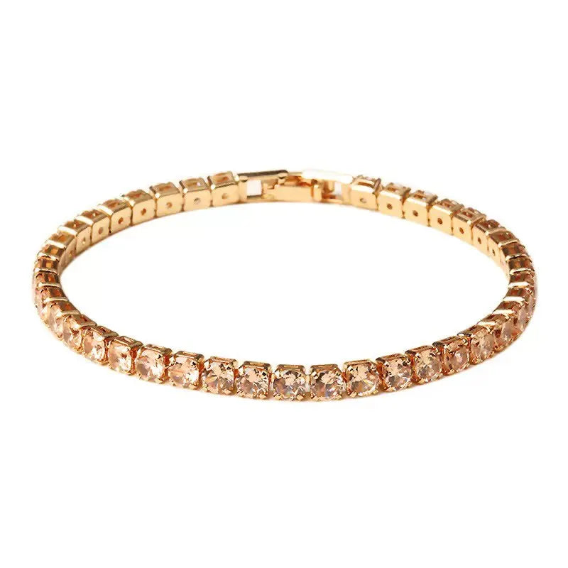 MxGxFam ( 19 cm 17 cm x 4 mm ) Promotion Gold Plated 18 k Multiple Colors Powder Zirconia Bracelet For Women Fashion Jewelry