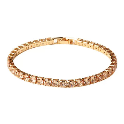 MxGxFam ( 19 cm 17 cm x 4 mm ) Promotion Gold Plated 18 k Multiple Colors Powder Zirconia Bracelet For Women Fashion Jewelry