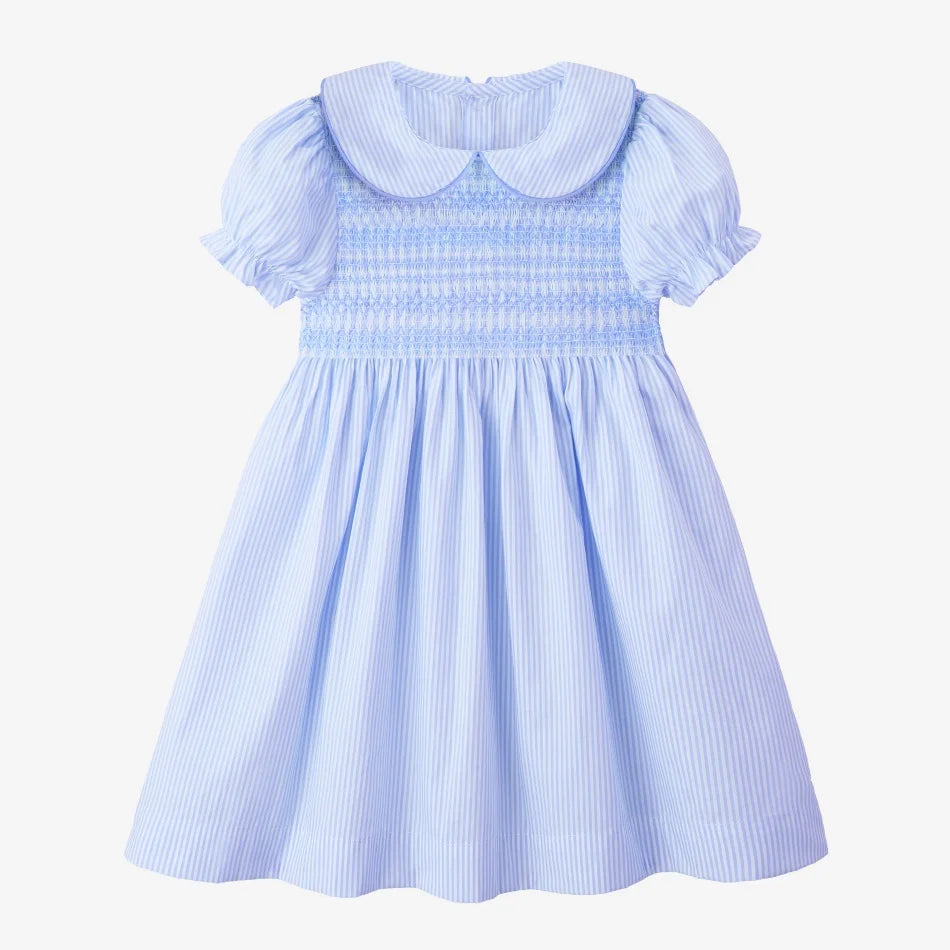 Clearance sale AS SS26 pinstripe blue & pink smocking collection shabbos brother sister family matching 100% cotton clothing