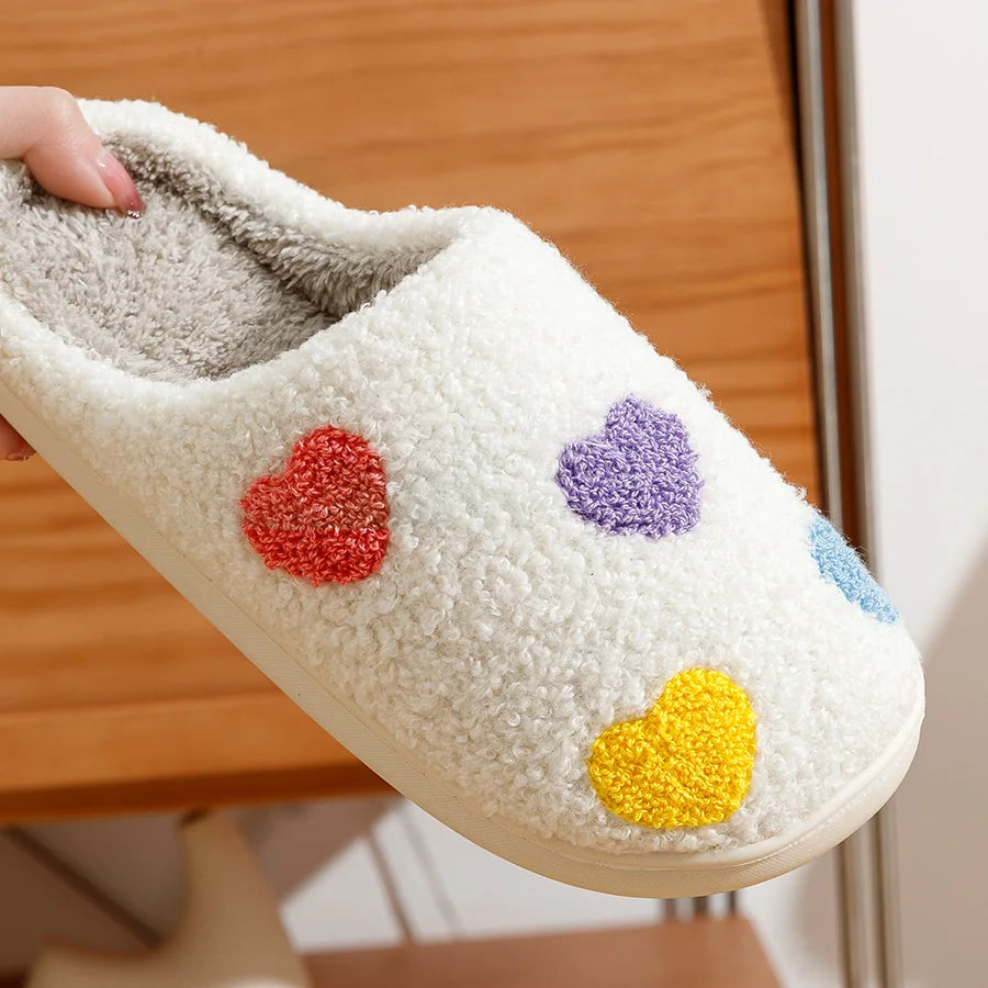 Valentine's Day Women Slippers Winter Bedroom Fashion Colorful Heart Warm Comfortable Concise Home Shoes Girlfriend Gift