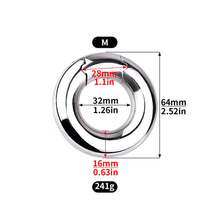 FRRK Weight Scrotal Ring Stainless Steel Ball Stretcher Metal Lock Ring Male Bondage Adult Intimate Personal Restraint Wear Toy
