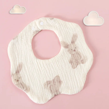 Baby Gauze Bibs Pure Cotton Class A Saliva Towel Milk Spilt Prevent Grass and Wood Dyed 360 Degrees Newborn Bib