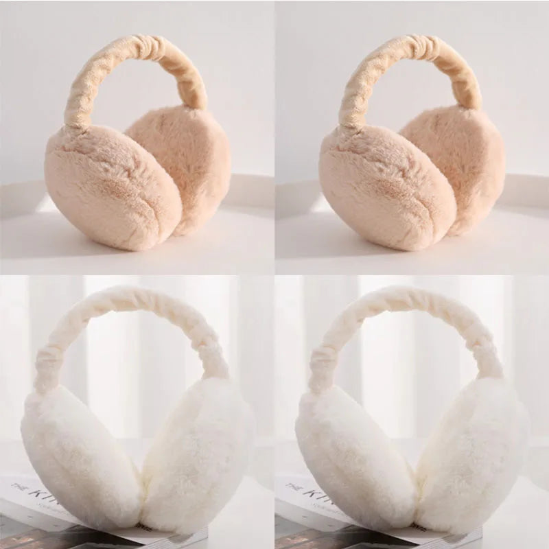 1/2/4pcs Solid Soft Plush Ear Keep Warmer Winter Earmuffs For Women Men Fashion Outdoor Earflap Protection Ear-Muffs Ear Cover