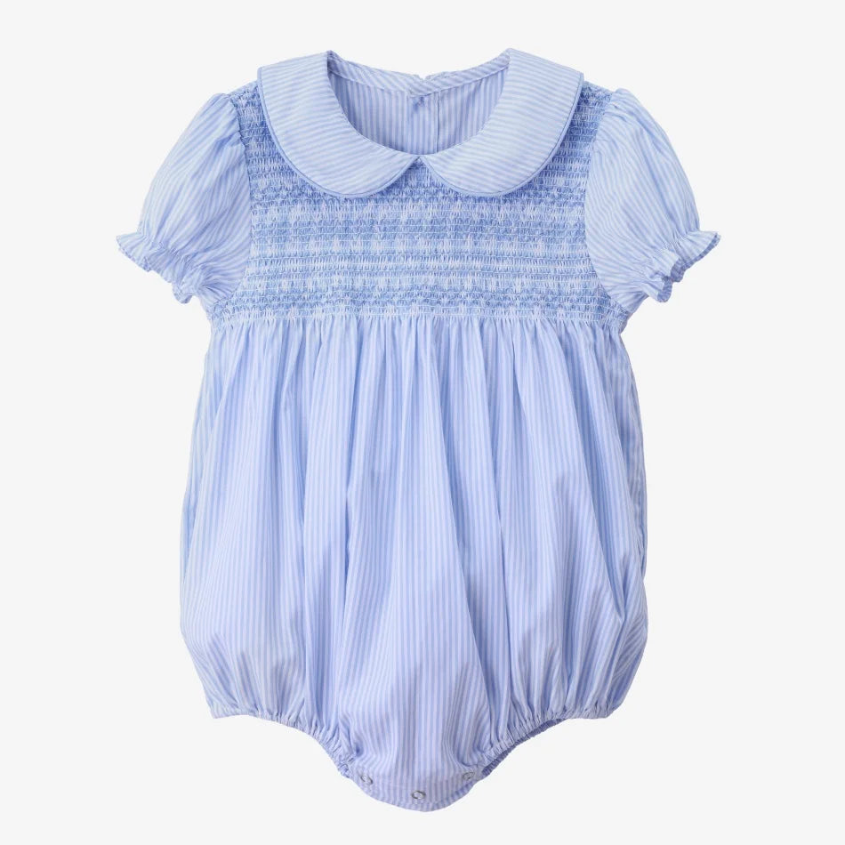 Clearance sale AS SS26 pinstripe blue & pink smocking collection shabbos brother sister family matching 100% cotton clothing