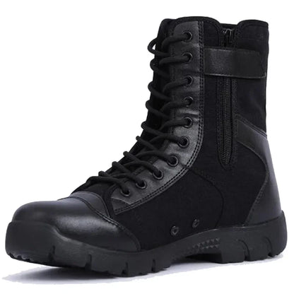 Waterproof Men Lace Up Boots Outdoor Botas Breathable Canvas Camouflage Tactical Combat Desert Ankle Shoes D139