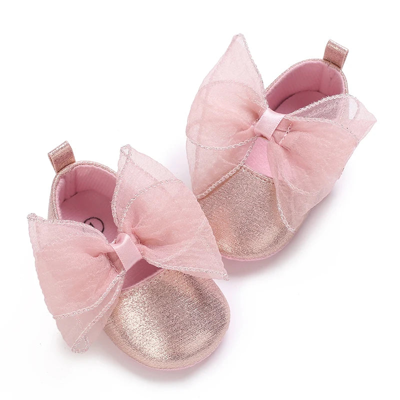Infant Pre-Walker Shoes 0-1Year Baby Girls Princess Sandals Bowknot Soft Sole Elegant Formal Walking Shoes
