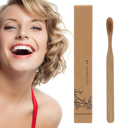 30PCS Disposable Toothbrush Natural Bamboo Toothbrush Strong Cleaning Power Friendly Toothbrush