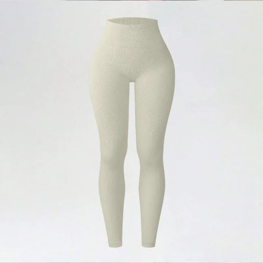 Women Thread Knitted Leggings Seamless Slim Tights High Waist Hip Lifting High Elastic Yoga Fitness Pants Gym Training Running