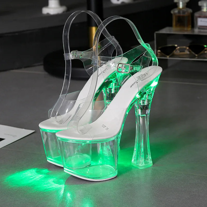Women's Clear Platform Heels in Colour Options