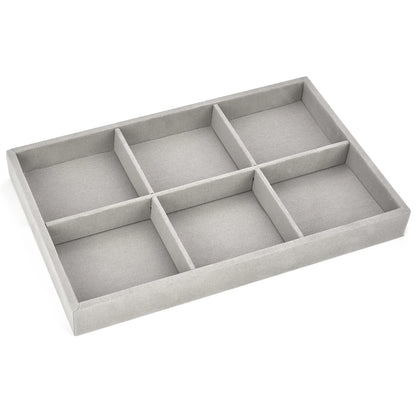 Soft Velvet Stackable Jewelry Tray Case Jewelry Display Storage Showcase Portable Ring Earring Necklace Organizer Jewelry Holder