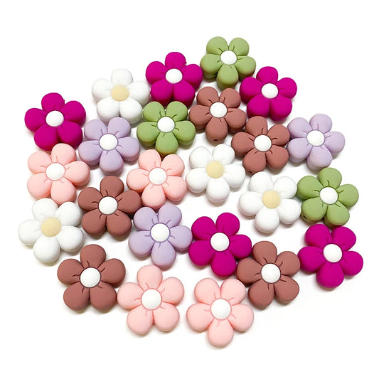 10pcs Silicone Flower Bead BPA Free Teething Infant Chewable Dummy Necklace Pacifier Toy Accessories