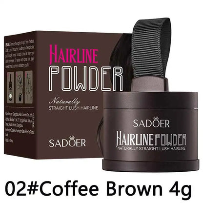 SADOER Hairline Shadow Powder with Brush Water Sweat Resistant Hair Loss Concealer Bald Spot Concealing Hair Powder Women Men