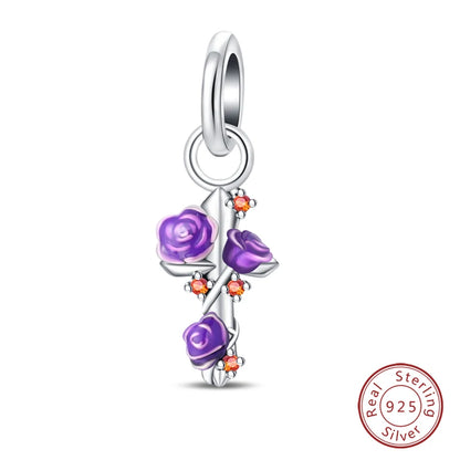 NEW 925 Sterling Silver Fashion Tarot Pendants Mysterious Spirit Snake Skull Rose Charms Beads Fit Qikaola Bracelets DIY Jewelry