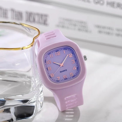 Minimalist Silicone Strap Square Watch Square Casual Wrist Watch Quartz Watch Students
