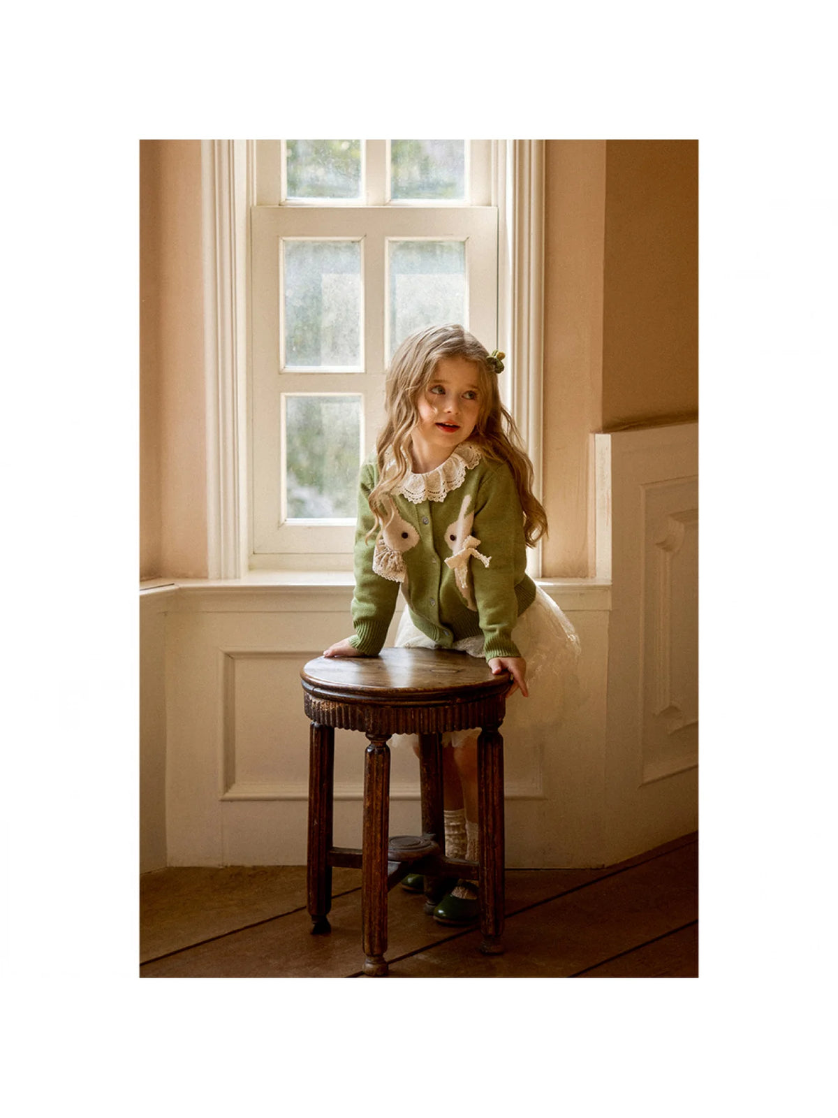 Knitted Jacquard Cardigan Jacket for Girls, Autumn Clothing for Kids, Knitted Cardigan for Baby Girls, Spring and Autumn Tops