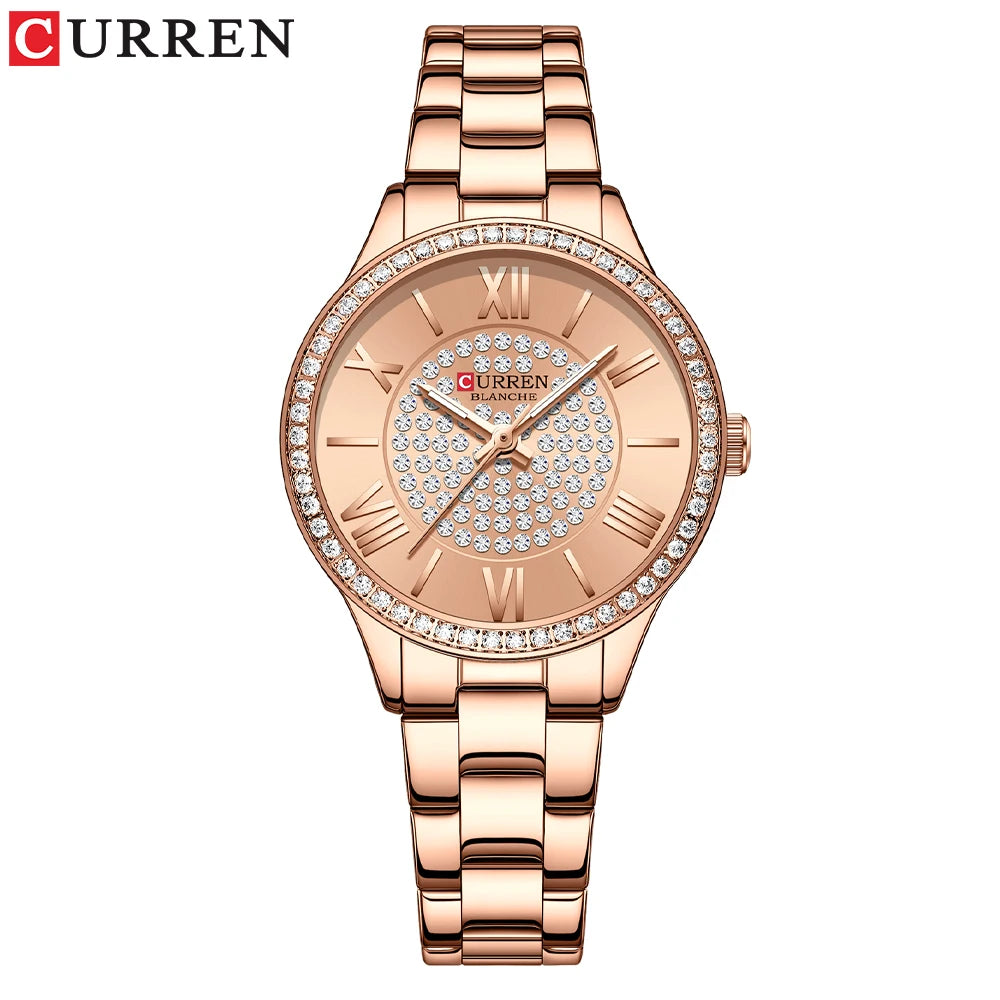 CURREN 9084 Women Watches Luxury Fashion Quartz Ladies WristWatch Stainless Steel Waterproof Girls Clock Gift Relogio Feminino