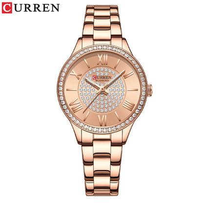 CURREN 9084 Women Watches Luxury Fashion Quartz Ladies WristWatch Stainless Steel Waterproof Girls Clock Gift Relogio Feminino