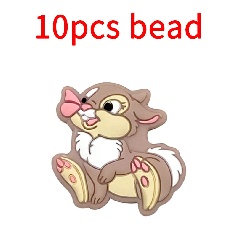 10pcs Silicone Cartoon Bead Baby Pacifier Bead Pacifier Chain Accessories Ornaments