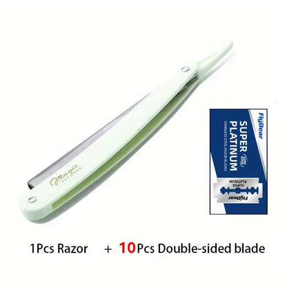 Manual Shaver for Men Barbershop Razor Stainless Steel Shank Is Easy To Use Safety Razor 1Pcs Shaving Razor with Blades